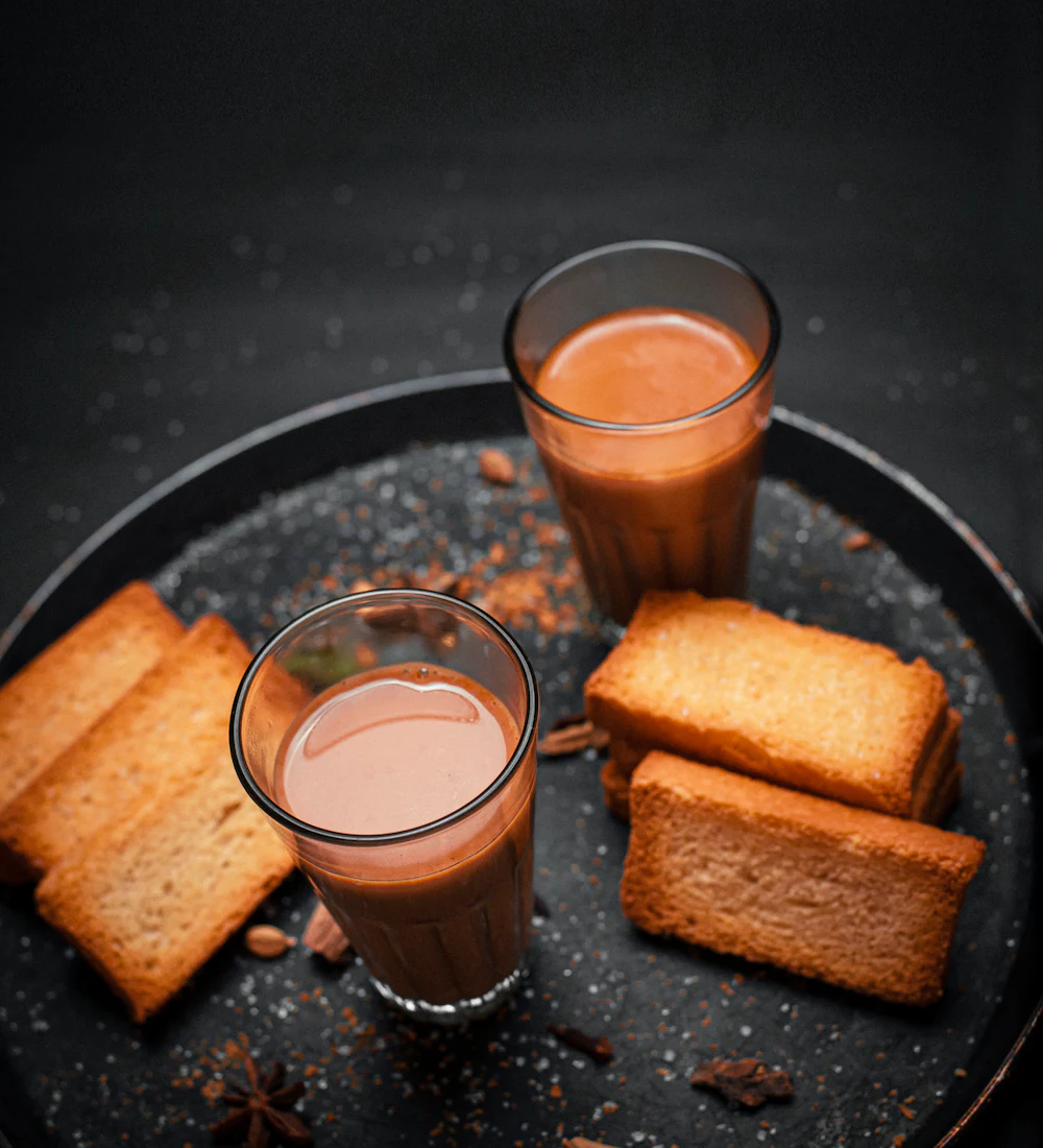 Chai served with rusk