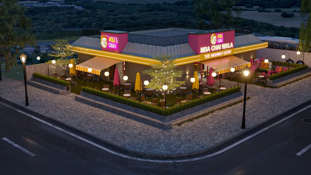MBA Chai Wala highway outlet at night